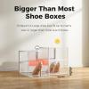 imagePinkpum Large Shoe Boxes Clear Plastic Stackable 12 Pack Shoe Storage Box Organizer for Closets Foldable Sneaker Storage Fit for Size 11Clear