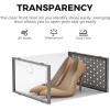 imagePinkpum Large Shoe Boxes Clear Plastic Stackable 12 Pack Shoe Storage Box Organizer for Closets Foldable Sneaker Storage Fit for Size 11Grey