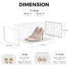 imagePinkpum Large Shoe Boxes Clear Plastic Stackable 12 Pack Shoe Storage Box Organizer for Closets Foldable Sneaker Storage Fit for Size 11White