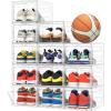 imagePinkpum 12 Pack XLarge Highly Clear Shoe Storage Box Fit Size 12 Thicken ampamp Sturdy Clear Plastic Stackable Shoe Organizer Closet Sneaker Storage Display Case Holder Bins with Magnetic DoorClear