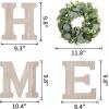 imageWood Home Sign with Artificial Maple Leaf Wreath for O Hanging Farmhouse Wall House Autumn Decor Wood Letters for Wall Art Rustic Home Decor Wall Decor for Living Room Kitchen Entryway BlackNatural