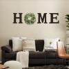 imageWood Home Sign with Artificial Maple Leaf Wreath for O Hanging Farmhouse Wall House Autumn Decor Wood Letters for Wall Art Rustic Home Decor Wall Decor for Living Room Kitchen Entryway BlackBlackEucalyptus