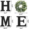 imageWood Home Sign with Artificial Maple Leaf Wreath for O Hanging Farmhouse Wall House Autumn Decor Wood Letters for Wall Art Rustic Home Decor Wall Decor for Living Room Kitchen Entryway BlackBlackEucalyptus