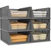 imagePinkpum 8 Pack Closet Organizers and Storage Plastic Stackable Storage Bins Foldable Drawer Shelf Storage Container for Wardrobe Kitchen Bathroom Office Dorm GreyBlack