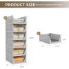 imagePinkpum 8 Pack Closet Organizers and Storage Plastic Stackable Storage Bins Foldable Drawer Shelf Storage Container for Wardrobe Kitchen Bathroom Office Dorm GreyGrey