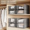 imagePinkpum 8 Pack Closet Organizers and Storage Plastic Stackable Storage Bins Foldable Drawer Shelf Storage Container for Wardrobe Kitchen Bathroom Office Dorm GreyBlack