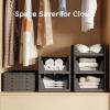 imagePinkpum 8 Pack Closet Organizers and Storage Plastic Stackable Storage Bins Foldable Drawer Shelf Storage Container for Wardrobe Kitchen Bathroom Office Dorm GreyBlack