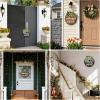 imagePinkpum 2 in 1 Interchangeable Seasonal Welcome Sign Front Door Decor with 20 Seasonal Icons Double Sides Round Wood Wreaths Gifts House Outdoor Indoor Home Decorations All Seasons Halloween ChristmasBrown