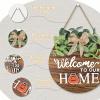 imagePinkpum 20 Eucalyptus Wreath for Front Door2 in 1 Interchangeable Seasonal Welcome Sign Front Door Decor with 20 Seasonal Icons Double Sides Round Wood Wreaths Gifts House
