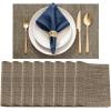 imageDurable Vinyl Placemats Set of 4 NonSlip for Dining Table Mat Heat Resistant Place Mats Washable AntiSlip PVC Easy to Clean Wipeable Premium Plastic Mats for Kitchen BeigeBrown