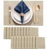 imageDurable Vinyl Placemats Set of 4 NonSlip for Dining Table Mat Heat Resistant Place Mats Washable AntiSlip PVC Easy to Clean Wipeable Premium Plastic Mats for Kitchen BeigeBrightbrown
