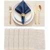 imageDurable Vinyl Placemats Set of 4 NonSlip for Dining Table Mat Heat Resistant Place Mats Washable AntiSlip PVC Easy to Clean Wipeable Premium Plastic Mats for Kitchen BeigeBeige