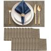 imageDurable Vinyl Placemats Set of 4 NonSlip for Dining Table Mat Heat Resistant Place Mats Washable AntiSlip PVC Easy to Clean Wipeable Premium Plastic Mats for Kitchen BeigeBrown