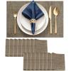 imageDurable Vinyl Placemats Set of 4 NonSlip for Dining Table Mat Heat Resistant Place Mats Washable AntiSlip PVC Easy to Clean Wipeable Premium Plastic Mats for Kitchen BeigeBrown