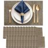 imageDurable Vinyl Placemats Set of 4 NonSlip for Dining Table Mat Heat Resistant Place Mats Washable AntiSlip PVC Easy to Clean Wipeable Premium Plastic Mats for Kitchen BeigeBrown