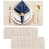 imageDurable Vinyl Placemats Set of 4 NonSlip for Dining Table Mat Heat Resistant Place Mats Washable AntiSlip PVC Easy to Clean Wipeable Premium Plastic Mats for Kitchen BeigeBeige
