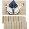 imageDurable Vinyl Placemats Set of 4 NonSlip for Dining Table Mat Heat Resistant Place Mats Washable AntiSlip PVC Easy to Clean Wipeable Premium Plastic Mats for Kitchen BeigeBrightbrown