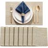 imageDurable Vinyl Placemats Set of 4 NonSlip for Dining Table Mat Heat Resistant Place Mats Washable AntiSlip PVC Easy to Clean Wipeable Premium Plastic Mats for Kitchen BeigeBrightbrown
