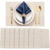 imageDurable Vinyl Placemats Set of 4 NonSlip for Dining Table Mat Heat Resistant Place Mats Washable AntiSlip PVC Easy to Clean Wipeable Premium Plastic Mats for Kitchen BeigeBeige