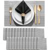 imageDurable Vinyl Placemats Set of 4 NonSlip for Dining Table Mat Heat Resistant Place Mats Washable AntiSlip PVC Easy to Clean Wipeable Premium Plastic Mats for Kitchen BeigeGray