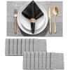 imageDurable Vinyl Placemats Set of 4 NonSlip for Dining Table Mat Heat Resistant Place Mats Washable AntiSlip PVC Easy to Clean Wipeable Premium Plastic Mats for Kitchen BeigeGray