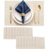 imageDurable Vinyl Placemats Set of 4 NonSlip for Dining Table Mat Heat Resistant Place Mats Washable AntiSlip PVC Easy to Clean Wipeable Premium Plastic Mats for Kitchen BeigeBeige