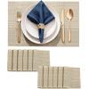 imageDurable Vinyl Placemats Set of 4 NonSlip for Dining Table Mat Heat Resistant Place Mats Washable AntiSlip PVC Easy to Clean Wipeable Premium Plastic Mats for Kitchen BeigeBrightbrown