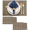 imageDurable Vinyl Placemats Set of 4 NonSlip for Dining Table Mat Heat Resistant Place Mats Washable AntiSlip PVC Easy to Clean Wipeable Premium Plastic Mats for Kitchen BeigeBrown