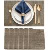 imageDurable Vinyl Placemats Set of 4 NonSlip for Dining Table Mat Heat Resistant Place Mats Washable AntiSlip PVC Easy to Clean Wipeable Premium Plastic Mats for Kitchen BeigeBrown