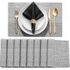 imageDurable Vinyl Placemats Set of 4 NonSlip for Dining Table Mat Heat Resistant Place Mats Washable AntiSlip PVC Easy to Clean Wipeable Premium Plastic Mats for Kitchen BeigeGray