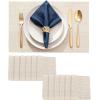 imageDurable Vinyl Placemats Set of 4 NonSlip for Dining Table Mat Heat Resistant Place Mats Washable AntiSlip PVC Easy to Clean Wipeable Premium Plastic Mats for Kitchen BeigeBeige