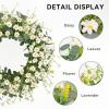 imagePinkpum 22 Inch Artificial Daisy Flower Wreath with Eucalyptus Leave Silk Flower White Berries Spring Summer Wreath for Front Door Wall Decor