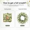 imagePinkpum 22 Inch Artificial Daisy Flower Wreath with Eucalyptus Leave Silk Flower White Berries Spring Summer Wreath for Front Door Wall Decor
