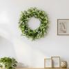 imagePinkpum St Patricks Day 22 Inch Lucky Shamrock Wreath Artificial Irish Clover Green Floral Wreath St Paddys Day Decor for Front Door Porch Spring Summer Farmhouse Outdoor Indoor Party Wall Window
