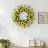 imagePinkpum 22 Inch Yelllow Daisy Eucalyptus Wreath Artificial Spring Summer Floral Wreath for Front Door Farmhouse Wedding Wall Window DecorYellow
