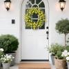 imagePinkpum 22 Inch Yelllow Daisy Eucalyptus Wreath Artificial Spring Summer Floral Wreath for Front Door Farmhouse Wedding Wall Window DecorYellow