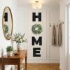 image:imageWood Home Sign with Artificial Eucalyptus Wreath for O Hanging Farmhouse Wall House Decor Wood Letters for Wall Art Rustic Home Decor Wall Decor for Living Room Kitchen Entryway WhiteBlackeucalyptus