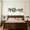 image:imageWood Home Sign with Artificial Eucalyptus Wreath for O Hanging Farmhouse Wall House Decor Wood Letters for Wall Art Rustic Home Decor Wall Decor for Living Room Kitchen Entryway WhiteBlackeucalyptus