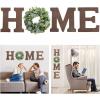 image:imageWood Home Sign with Artificial Eucalyptus Wreath for O Hanging Farmhouse Wall House Decor Wood Letters for Wall Art Rustic Home Decor Wall Decor for Living Room Kitchen Entryway WhiteBrownEucalyptus