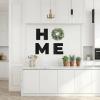 image:imageWood Home Sign with Artificial Eucalyptus Wreath for O Hanging Farmhouse Wall House Decor Wood Letters for Wall Art Rustic Home Decor Wall Decor for Living Room Kitchen Entryway WhiteBlackeucalyptus