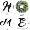 image:imageWood Home Sign with Artificial Eucalyptus Wreath for O Hanging Farmhouse Wall House Decor Wood Letters for Wall Art Rustic Home Decor Wall Decor for Living Room Kitchen Entryway WhiteBlackeucalyptus