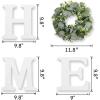 image:imageWood Home Sign with Artificial Eucalyptus Wreath for O Hanging Farmhouse Wall House Decor Wood Letters for Wall Art Rustic Home Decor Wall Decor for Living Room Kitchen Entryway WhiteWhiteeucalyptus