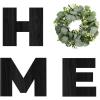 image:imageWood Home Sign with Artificial Eucalyptus Wreath for O Hanging Farmhouse Wall House Decor Wood Letters for Wall Art Rustic Home Decor Wall Decor for Living Room Kitchen Entryway WhiteBlackeucalyptus