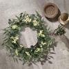 image:imagePinkpum 20 Eucalyptus Wreath 6FT Flower 17 Artificial Silk Flowers Set 9 for Front Door White Floral Fireplace Table Hanging Porch Wall Home Decor Farmhouse Indoor Outdoor Summer Spring GarlandWhite