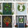 image:imagePinkpum 20 Eucalyptus Wreath 6FT Flower 17 Artificial Silk Flowers Set 9 for Front Door White Floral Fireplace Table Hanging Porch Wall Home Decor Farmhouse Indoor Outdoor Summer Spring GarlandDark Green