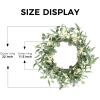 image:imagePinkpum 20 Eucalyptus Wreath 6FT Flower 17 Artificial Silk Flowers Set 9 for Front Door White Floral Fireplace Table Hanging Porch Wall Home Decor Farmhouse Indoor Outdoor Summer Spring GarlandWhite