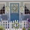 image:imagePinkpum 20 Eucalyptus Wreath 6FT Flower 17 Artificial Silk Flowers Set 9 for Front Door White Floral Fireplace Table Hanging Porch Wall Home Decor Farmhouse Indoor Outdoor Summer Spring GarlandWhite Set 3