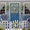 image:imagePinkpum 20 Eucalyptus Wreath 6FT Flower 17 Artificial Silk Flowers Set 9 for Front Door White Floral Fireplace Table Hanging Porch Wall Home Decor Farmhouse Indoor Outdoor Summer Spring GarlandWhite Set 5