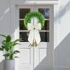 image:imagePinkpum 20 Eucalyptus Wreath 6FT Flower 17 Artificial Silk Flowers Set 9 for Front Door White Floral Fireplace Table Hanging Porch Wall Home Decor Farmhouse Indoor Outdoor Summer Spring GarlandDark Green