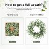 image:imagePinkpum 20 Eucalyptus Wreath 6FT Flower 17 Artificial Silk Flowers Set 9 for Front Door White Floral Fireplace Table Hanging Porch Wall Home Decor Farmhouse Indoor Outdoor Summer Spring GarlandDeep Green